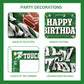 Football Birthday Party Decorations Set - Photo Booth Props for boys,Foil Fringe Curtain Backdrop,Foil Balloon,Green Balloons Bi