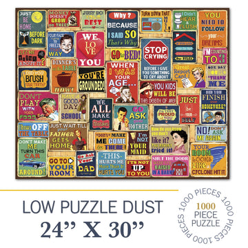 White Mountain 1000 Piece Jigsaw Puzzle - Fun Collage for Adults & Family, Engineered Wood, White, Model 1760pz