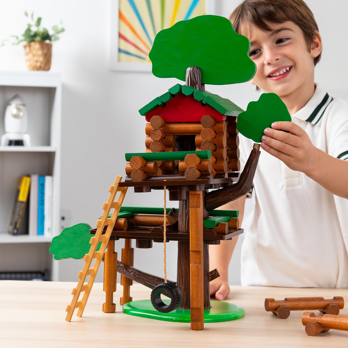 Lincoln Logs Tree House Building Set, Educational Wooden Toy for Kids, Multicolor, Model 00778, STEM Classic Gift
