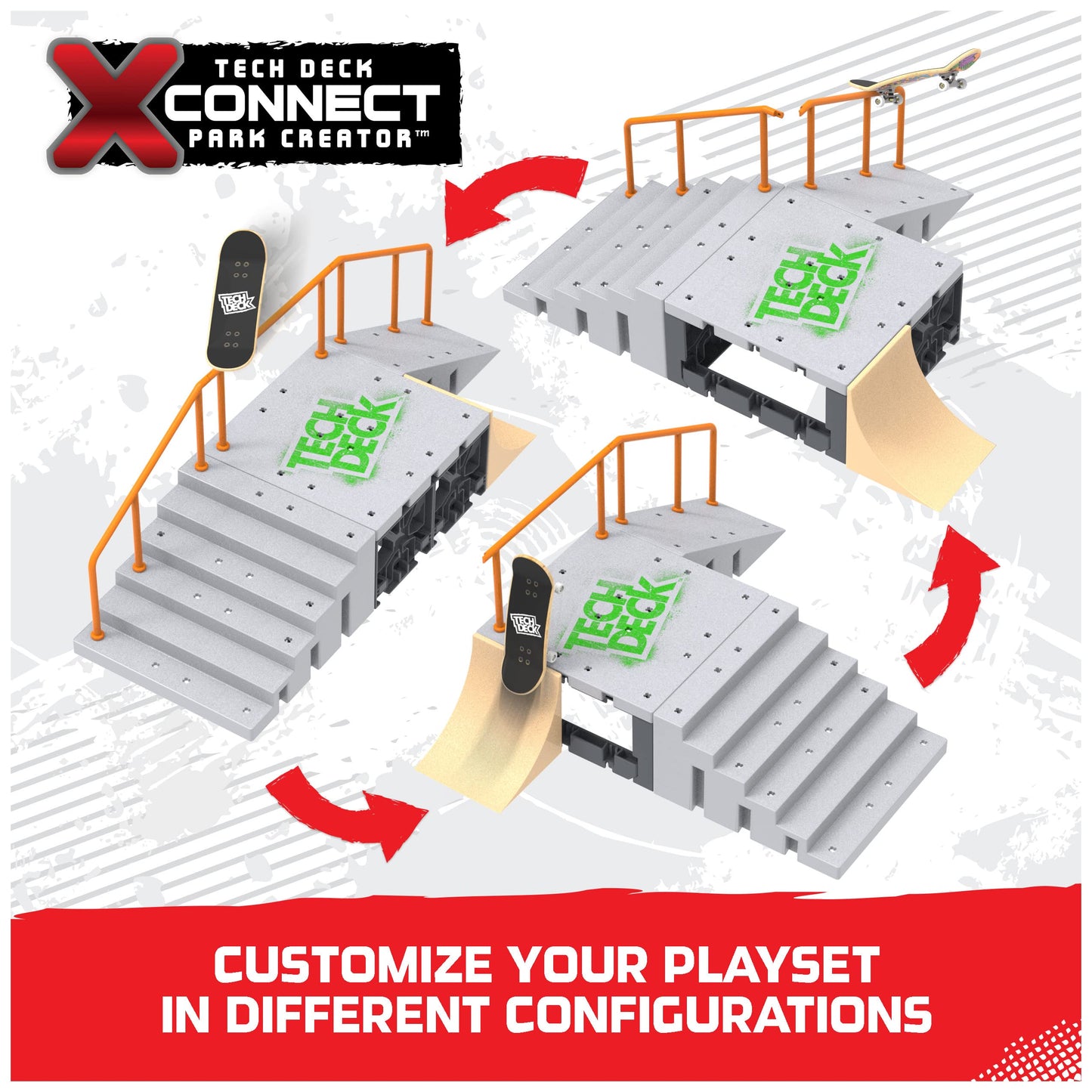 TECH DECK  Flip N Grind X-Connect Park Creator  Customizable and Buildable Ramp Set with limited availability Fingerboard  Kids Toy for Boys and Girls Ages 6 and up