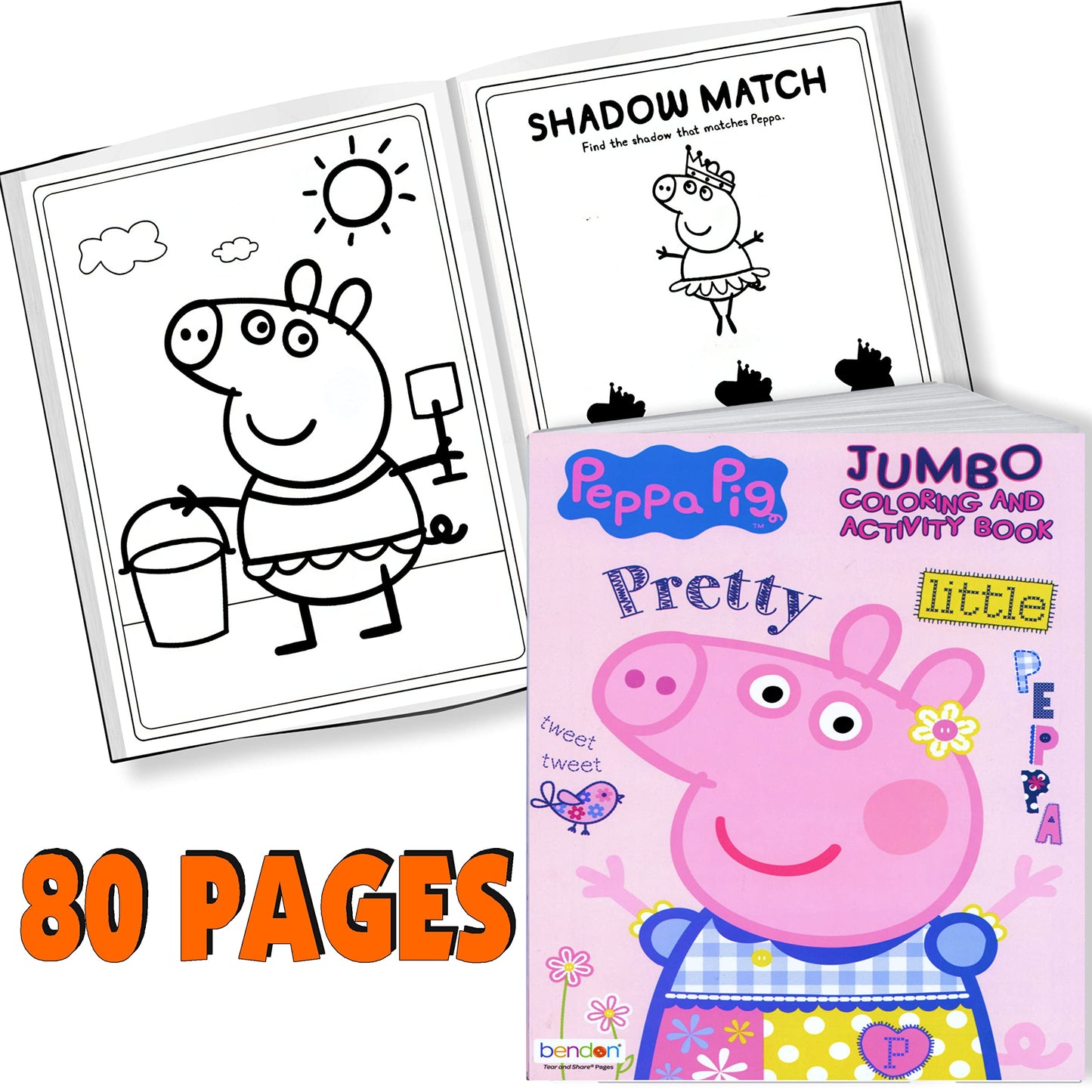 Coloring and Activity Set - Bundle Includes Peppa Pig Coloring Book, Peppa Pig Stickers, and 2-Sided Door Hanger (Peppa Coloring