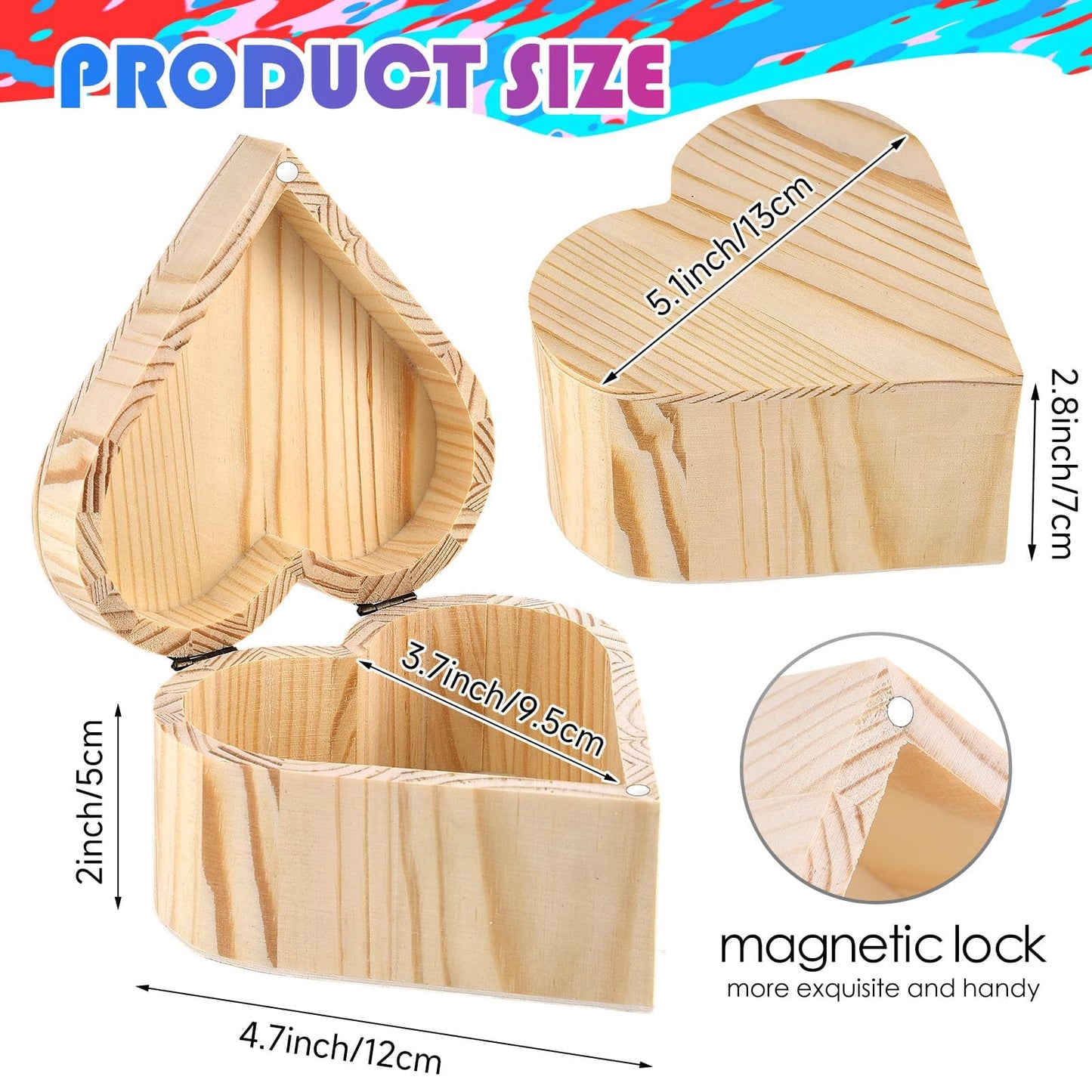 2 Pack Paint Your Own Wooden Jewelry Box DIY Crafts Kits Treasure Box Craft Kit Arts and Crafts for Kids Ages 3-12 Creative Acti