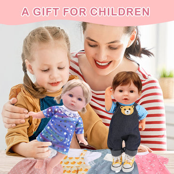 Alive Girl Doll Clothes - 12 Inch Doll Clothes, 6 Different Dress Set Includes 4 Baby Doll Dress & 2 Dolls Jumpsuit, Princess Co
