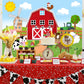 Avezano Farm Animals Backdrop Red Barn Farmhouse Birthday Party Banner Decorations Barnyard Animals Baby Shower Boys Girls Birth