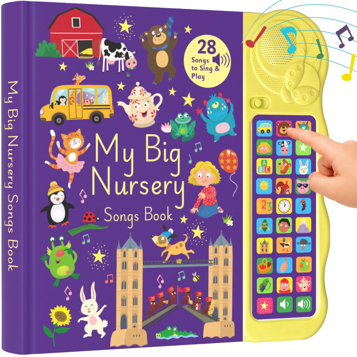 LEARNING BUGS My Big Nursery Songs Book  Sing Along with 28 Favorite Nursery Rhymes, Musical Books for Toddlers, 28Button Musi