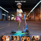 SIMATE Electric Scooter for Kids, Motorized E-Scooters with Colorful Front Light and Pedal Lights, LED Display & Foldable, Dual
