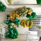 Green Gold Balloons Set, 60Pcs Dark Green White Gold Balloons, 12Inch Metallic Green Gold Latex Balloons Gold Confetti Balloons