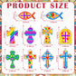 WinnerWhy 30 Sets Cross Suncatchers Window Art Kits, Christian DIY Sun Catchers Bulk Religious Crafts Paint Your Own Cross Windo