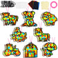 QOUBAI 32 Sets Farm Animals Suncatchers Craft Kit DIY Window Stained Glass Effect Cow Horse Chicken Paper Craft Home School Clas