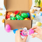 Beyumi Easter Wooden Spinning Tops - 30Pcs Plastic Colorful Easter Eggs Filled With Wooden Spinning Tops Present For Egg Hunt Ba