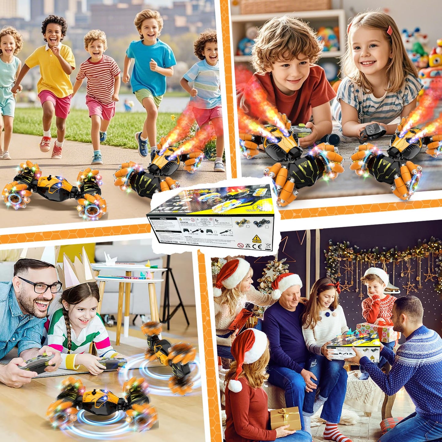 Remote Control Stunt Car Toys: Christmas Birthday Gifts for Boys Toys Ages 6-12 - 2.4Ghz Gesture Sensing Remote Control Cars wit