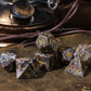 UDIXI Flame Yooperlite Gemstone Dice Set D&D Natural Stone Dice with Gift Box for Dungeons and Dragons Role Playing Game and Tab
