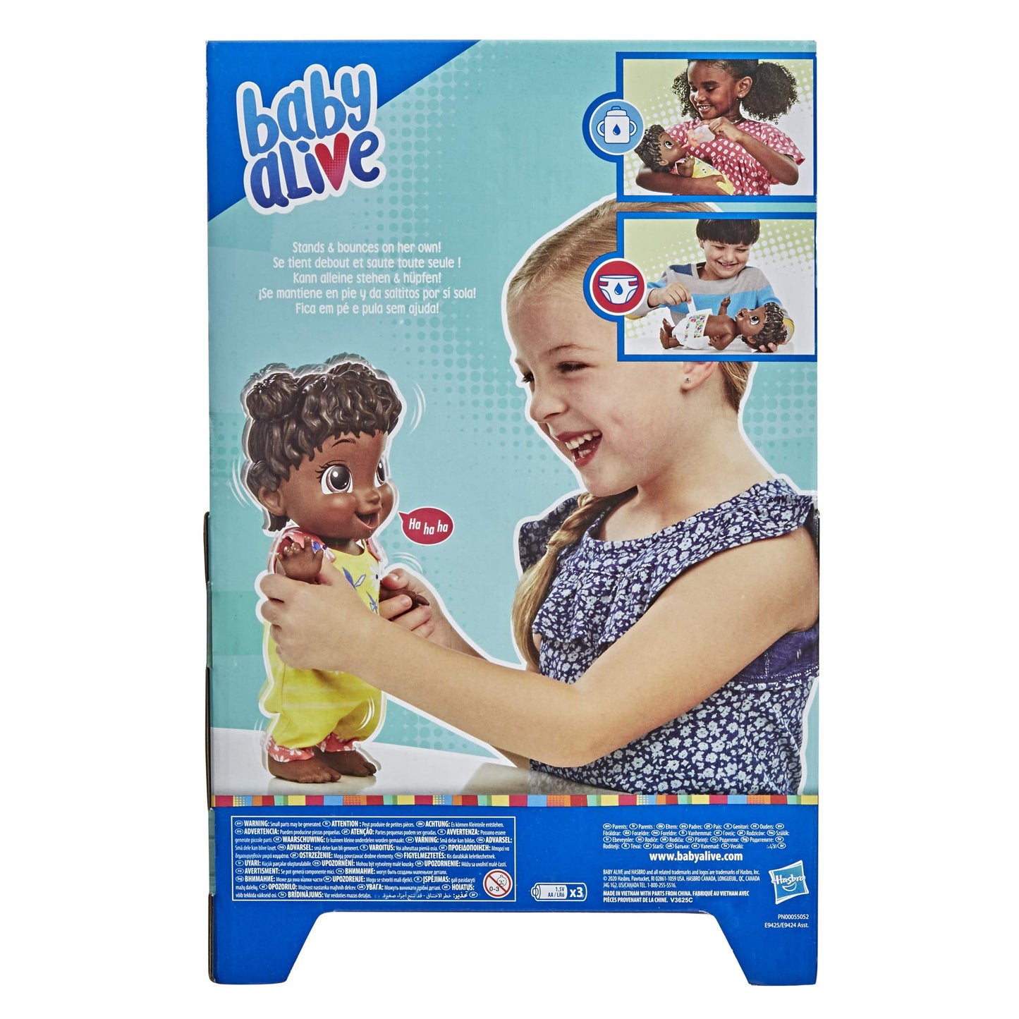 Baby Alive Baby Gotta Bounce Doll, Kangaroo Outfit, Bounces With 25+ Sfx And Giggles, Drinks And Wets, Black Hair Toy For Kids Ages 3 And Up