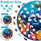 Ruikiyart 500 Pieces Dolphin Wooden Jigsaw Puzzle, Unique Shaped Sea Animal Gift for Adults and Kids, 16.5"x16.5", Eco-Friendly Wood