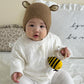 Dicha Crochet Bee Baby Rattle - Sensory Toy For Babies - Ideal For Baby Shower - Includes Beech Teething Ring