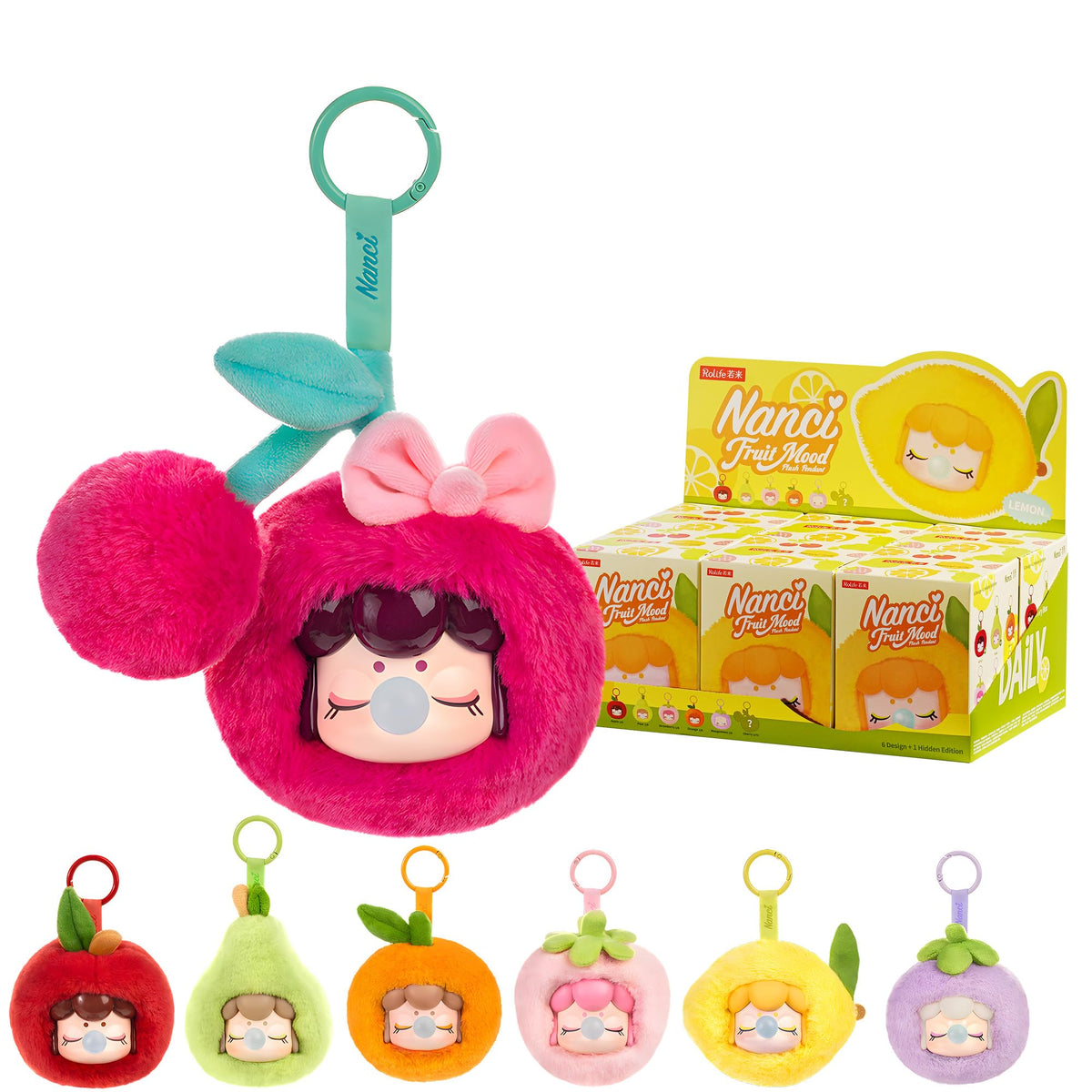 Rolife Nanci Blind Box Plush Doll Fruit Mood Series, 1PC Random Cute Design Plush Toy Bag Hanging Doll, Creative Collectible Toy