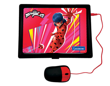 Lexibook Miraculous - Educational And Bilingual Laptop English/Spanish - Toy For Child Kid (Boys & Girls) 124 Activities, Learn Play Games And Music With Ladybug - Red/Black Jc598Mii2