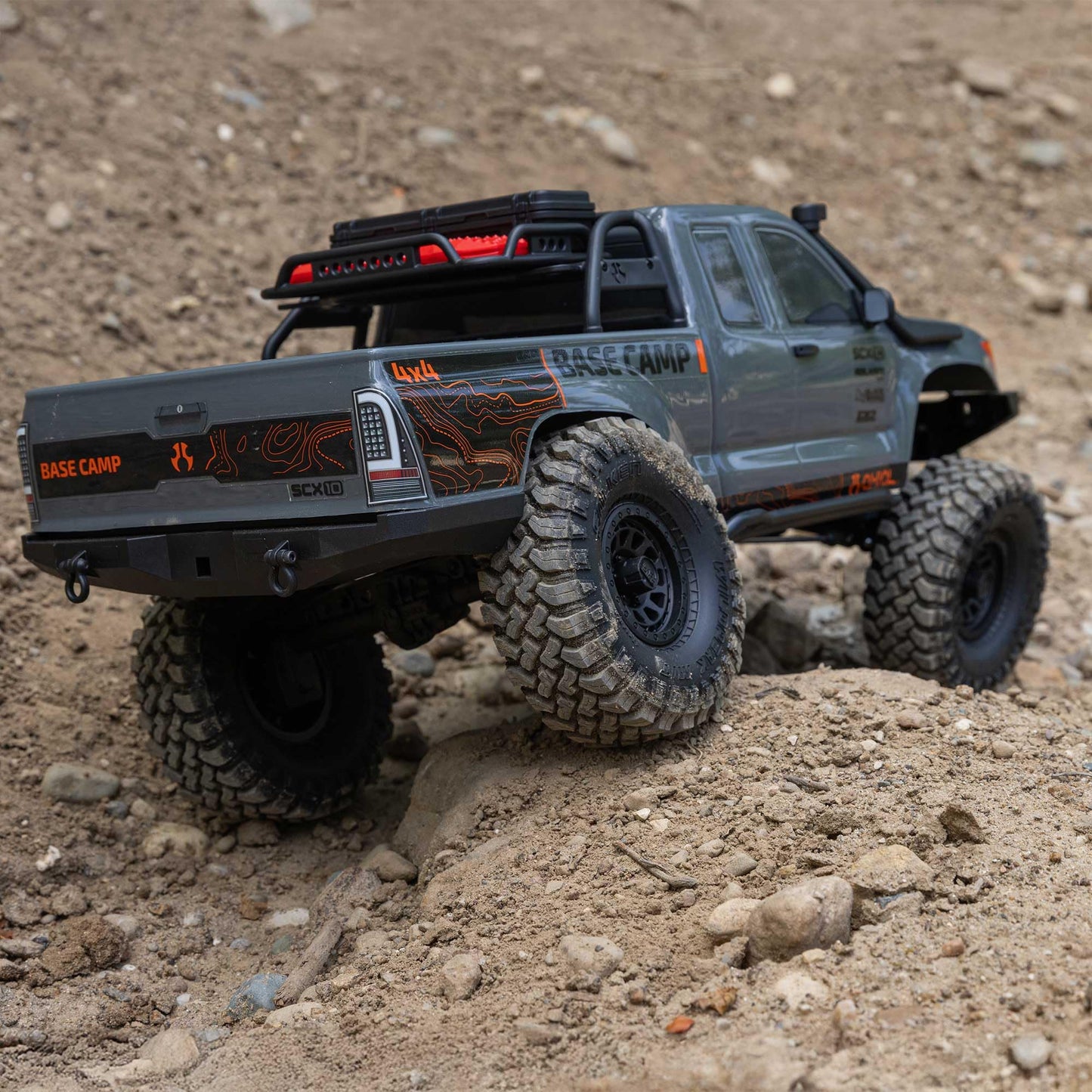 Axial Rc Truck 1/10 Scx10 Iii Base Camp 4X4 Rock Crawler Brushed Rtr (Battery And Charger Not Included), Gray, Axi-1375T2