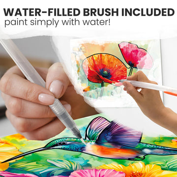 QUOKKA 10PACK Water Painting Dementia Activities for Seniors - Vibrant Blooms - Alzheimers Products for Elderly - Activities for