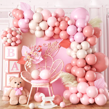 Dusty Pink Balloon Garland Double Stuffed Blush Pink Balloons Baby Pink Latex Balloon Arch Kit Dusty Rose Pastel Pink Party Ball