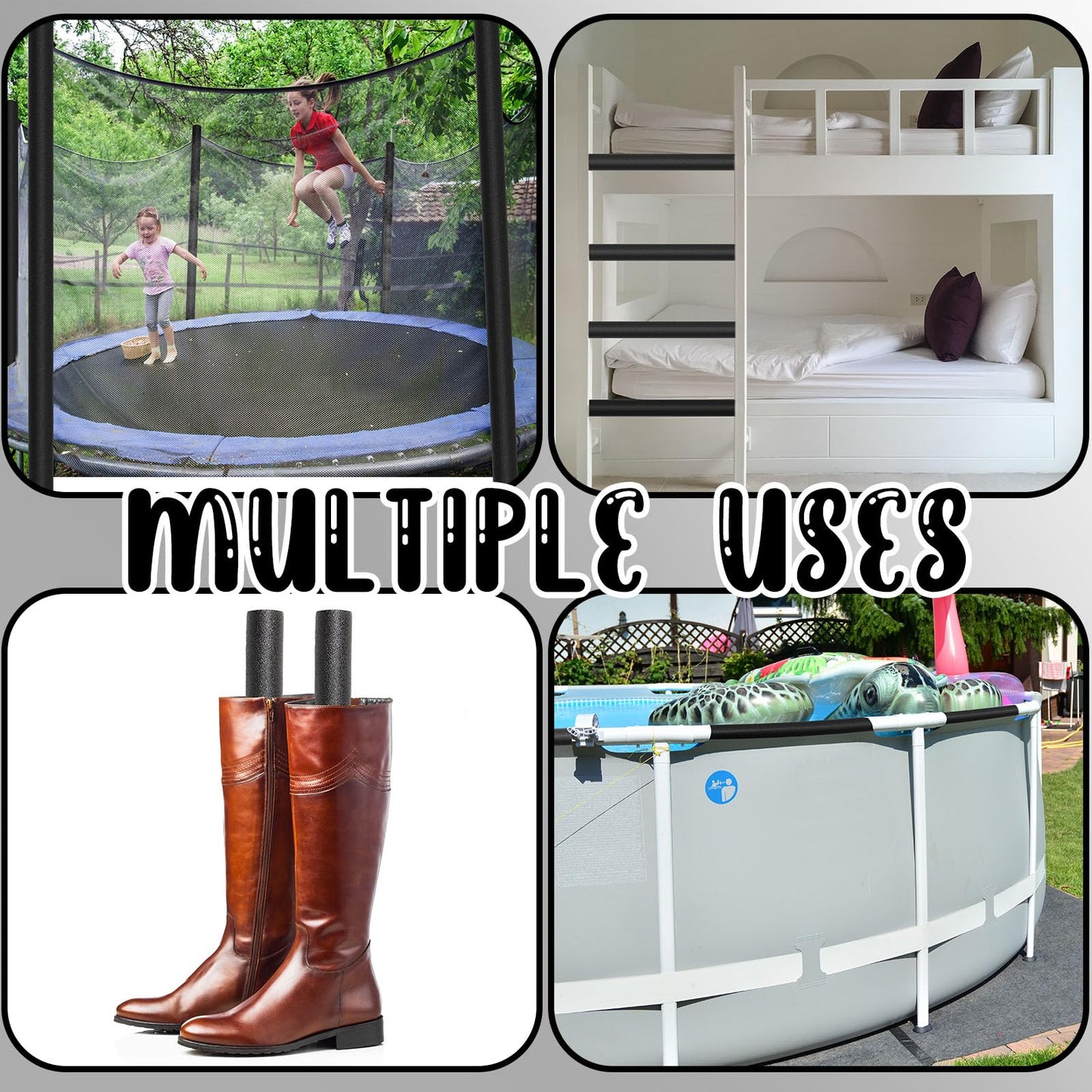 Nezyo 12 Pack Pool Noodles Foam Swim Noodles 52 Inch Jumbo Hollow Swimming Pool Noodle Bulk Floats Heavy Duty for Xmas Decoratio