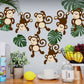 Qunclay Monkey Cutouts Jungle Party Decorations Monkeys Birthday Party Supplies Paper Safari Hanging Wall Decor Animal Print Sup