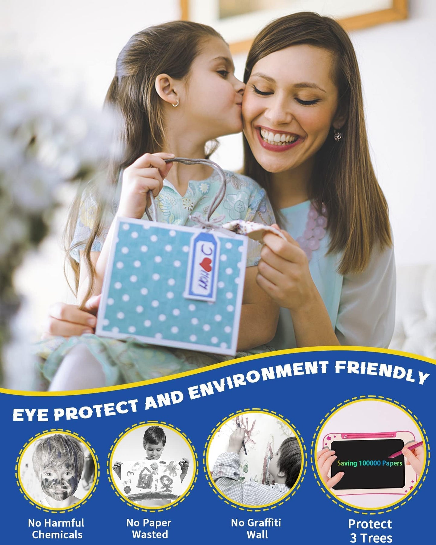 bravokids Girl Toys LCD Writing Tablet - 8.5 Inch Kids Doodle Board Educational Learning Drawing Pad Birthday Gifts for 3 4 5 6