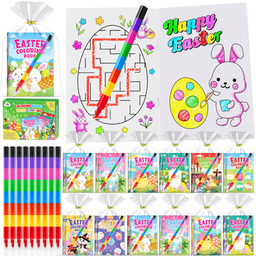 ZMLM 24 Coloring Books for Kids Party Favors: Bulk 24 Crayons Mini Coloring Books for Kids Ages 4-8 Birthday Goodie Bags Stuffer