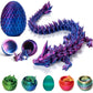 3D Printed Dragon Eggs with Dragon Inside - Fun Fidget Figurine Toys  Easter Basket Stuffers Surprise Mystery Crystal Printing Dragon Egg mature-themed Home Office Desk Decor Toy Gifts (Laser Purple)
