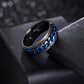 Udolfly Mens Fidget Rings Anxiety Rings For Men Womens Chain Spinner Rings For Adults Titanium Steel Ring Black Blue Size 9