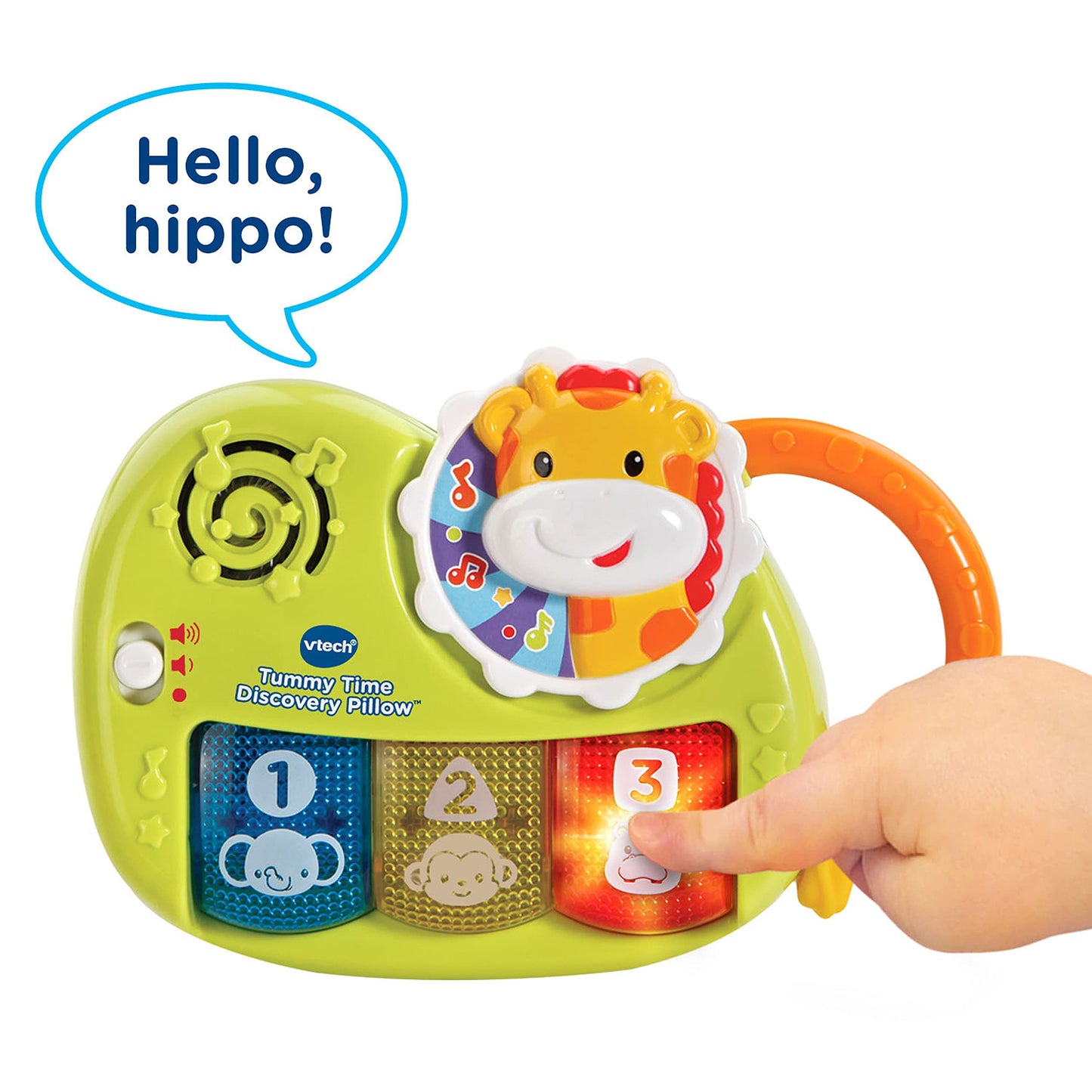 VTech Tummy Time Discovery Pillow - Multicolor, 3.94"x15.75"x27.17", Durable Plastic, Model 80-506800