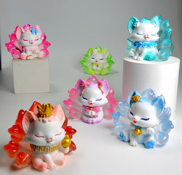 Zaleny Cute Nine-Tailed Fairy Fox Mystery Box Blind Boxes Random Design Collectible Toy Figures Set For Desk Accessories Christm
