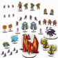 Wanderers Emporium DND Miniatures Starter Set - Ruthless Pack, 39 Minis, 28mm-32mm Scale, Cardboard Bases