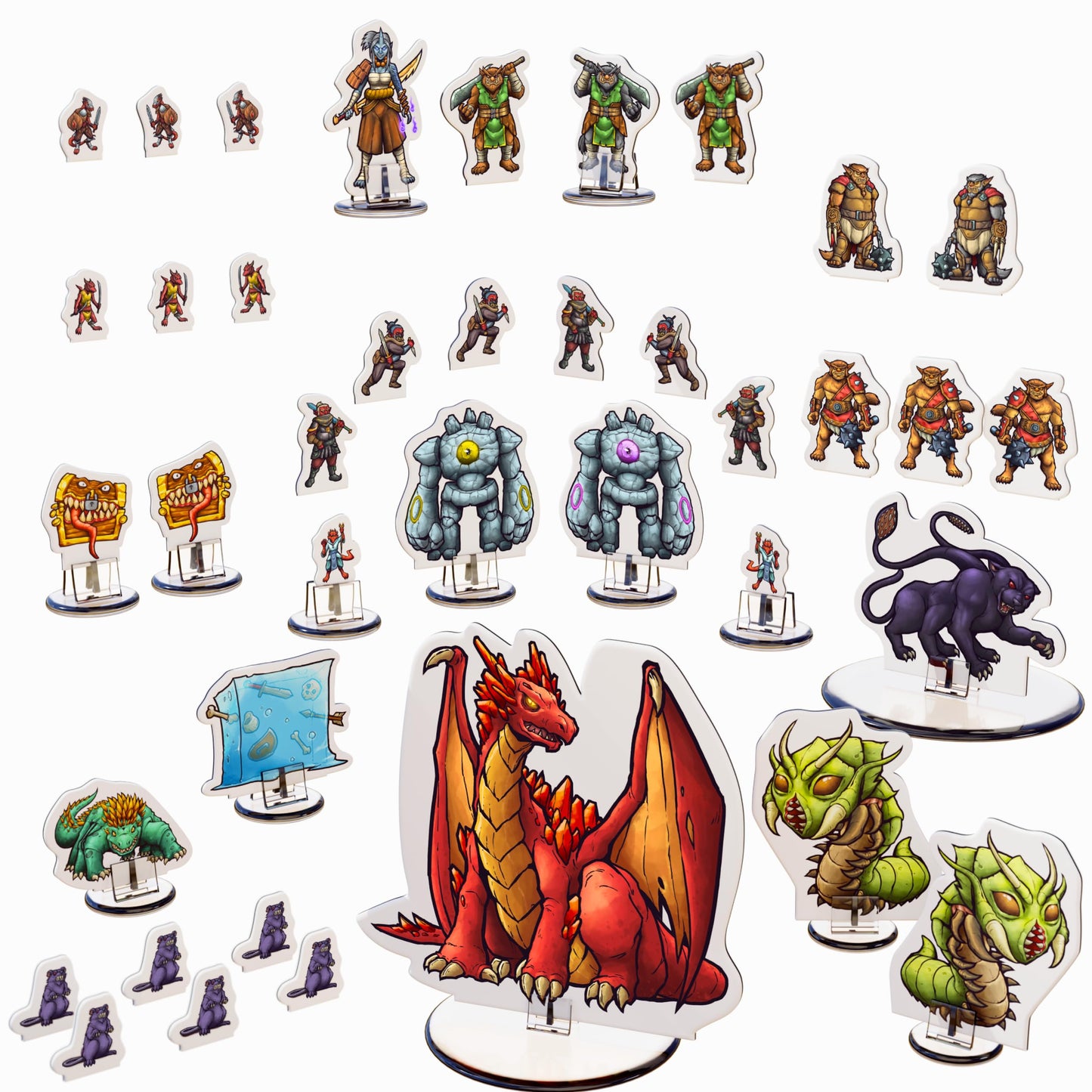 Wanderers Emporium DND Miniatures Starter Set - Ruthless Pack, 39 Minis, 28mm-32mm Scale, Cardboard Bases