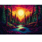Forest Landscape Jigsaw Puzzles For Adults 1000 Pieces Sunset Scene River Tree Puzzle Challenging Difficult Puzzles Nature Art F
