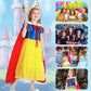 Chektin Princess Dress for Girls Halloween Costume Toddler Kids Birthday Party Cosplay Outfit with Accessories Yellow 3-4T