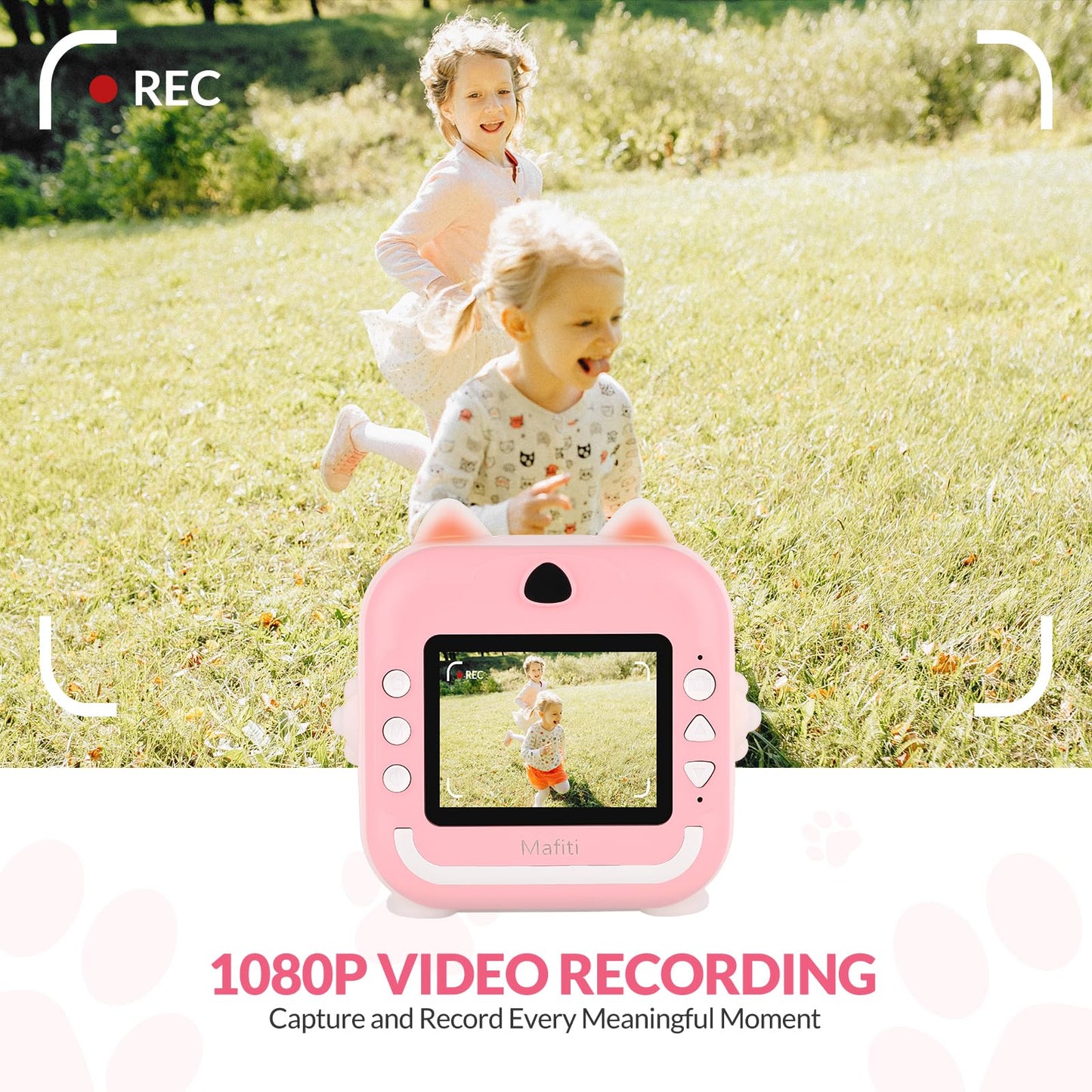 Mafiti Kids Camera Instant Print, Kids Camera Toy With 48Mp Photo 1080P Video 32Gb Card, Christmas Birthday Gift For 3-12 Year O