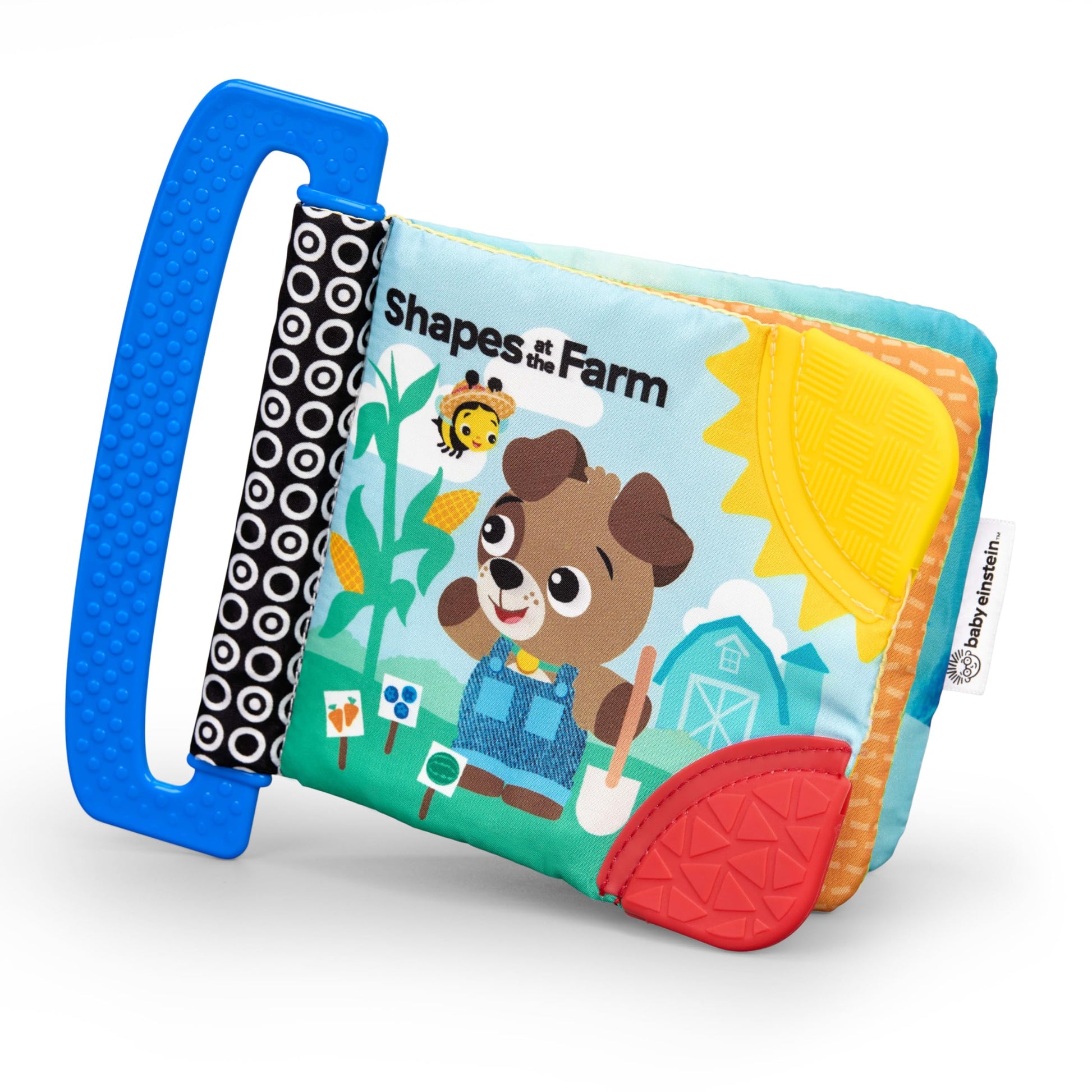 Baby Einstein Farm Explorers Shapes at The Farm Teether Book, Multisensory, Ages Newborn and Up