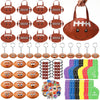 Maxdot 122 Pcs Football Party Favors Set Serve 12 Football Non Woven Goodie Bags Mini Face Stress Foam Finger Ball Keychain Brac