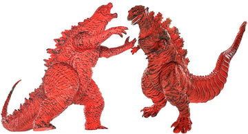 Twcare Set Of 2 Godzilla Legendary Fire Shin Figure Flaming King Of The Monsters Toys, Movable Joints Burning Action Movie Serie