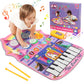 2 In 1 Piano Drum Babies Play Mat, Piano Keyboard & Drum Animal Touch Unicorn Knight Dinosaur Toys, Early Educational Musical Le