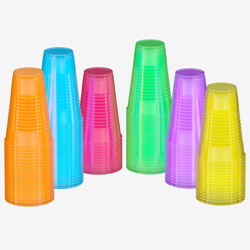 Exquisite Blacklight Party Glow Cups - 720 Pack 16 Oz - Assorted Colors - Disposable Cups For Party - Blacklight Reactive Glow In The Dark Cups For Birthday Party - Food Safe - Neon Cups