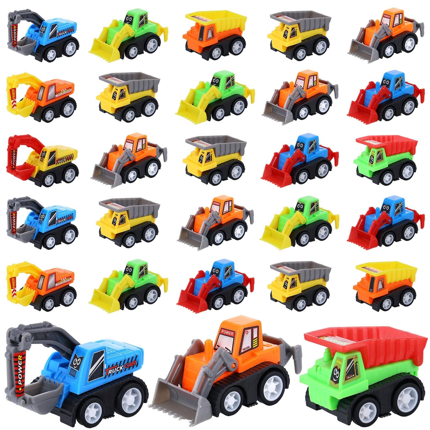 15 Pieces Mini Construction Car Toys Small Truck Toy Kit Mini Pull Back Vehicles Excavator Truck Tractor Kids Party Favors Pinat