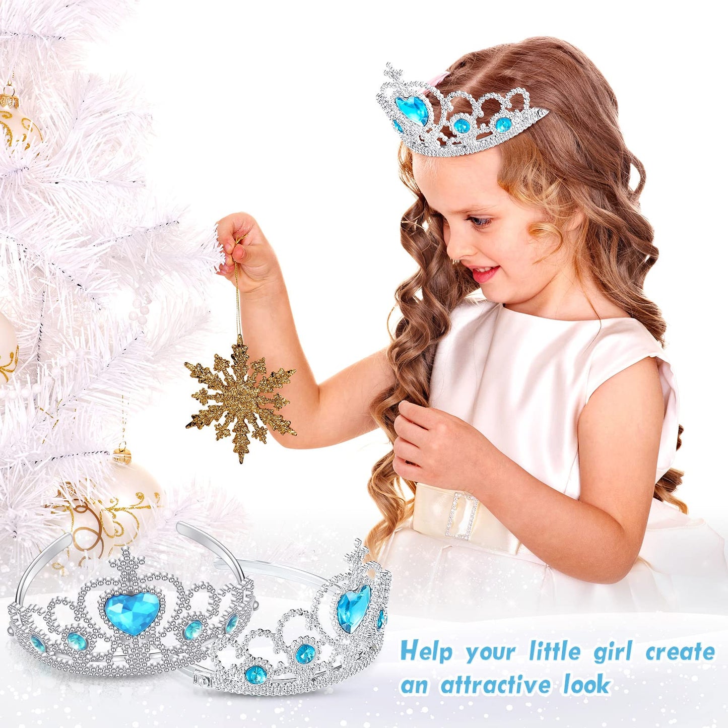 Zhanmai 24 Pcs Princess Crown Set Girl Plastic Tiara Dress up Costume Valentine Day Rhinestone Tiara Birthday Favor(Blue)