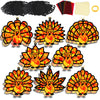 32 Sets Thanksgiving Turkey Suncatchers Craft Kit DIY Window Stained Glass Effect Thanksgiving Turkey Paper Crafts Home School C