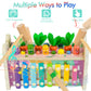 Amtreen 6-In-1 Wooden Montessori Toys For 1 Year Old, Whack-A-Mole Game | Play The Xylophone | Frog Clock | Carrot Harvest Game | Spinning Gear, Toddler Toys Aged 1-4, Baby Toy Gift For Early Learning