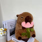 Arkdorz 12" Cute Capybara Plush Toy - Soft Cotton Stuffed Animal with Rose, Kawaii Design
