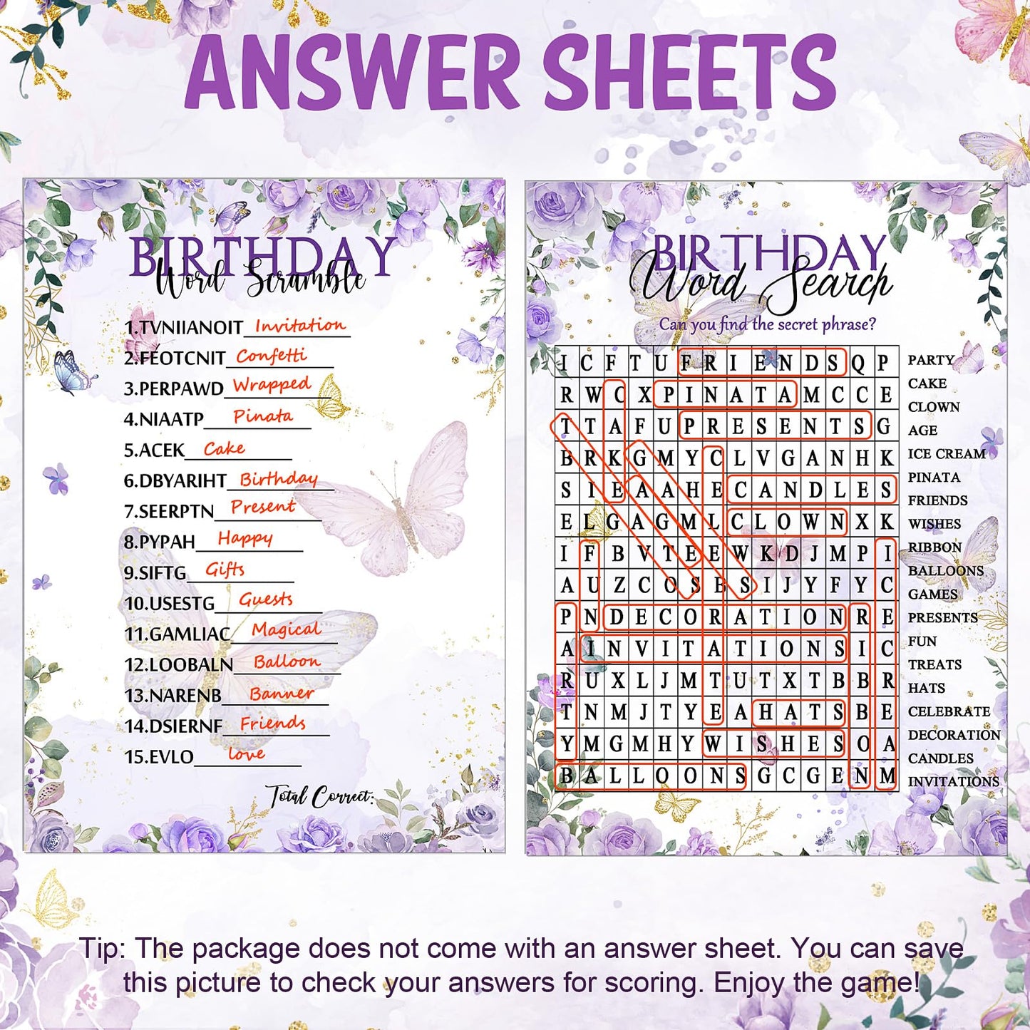 Fumete Birthday Party Games & Activities 100 Pcs Who Knows The Girl Game with 20 Pencils Girly Birthday Cards Set for Teens Swee