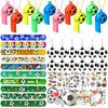 DoYoDoYa Soccer Party Favors Set 96Pcs - Slap Bracelet, Keychain, Tattoos, Toy Whistle - Sports Party Favors for Kids Boys