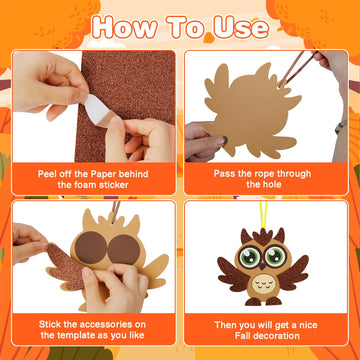 Fennoral 12 Pack Fall Craft Kit For Kids Make You Own Fall Animal Foam Stickers Fall Arts And Crafts Diy For Kids Boys Girls Par